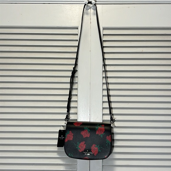 NWT Kate Spade ♠️ Leather Madison Rose Printed Crossbody - Picture 5 of 12